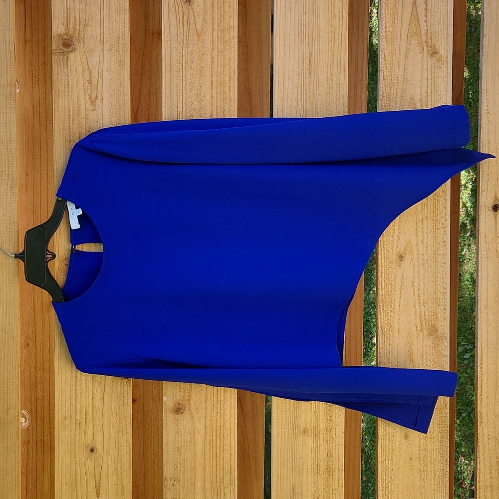 Iro Awefa Cutout Crepe Blouse Electric Blue Size Us 12 Eu 44